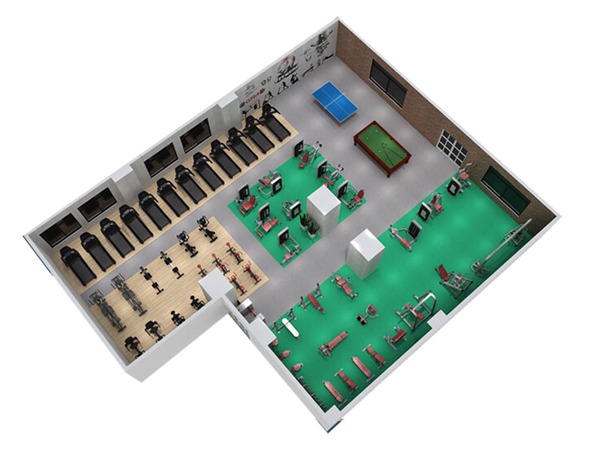 1000平方健身房配置方案-广西suncitygroup太阳集团体育健身器材有限公司