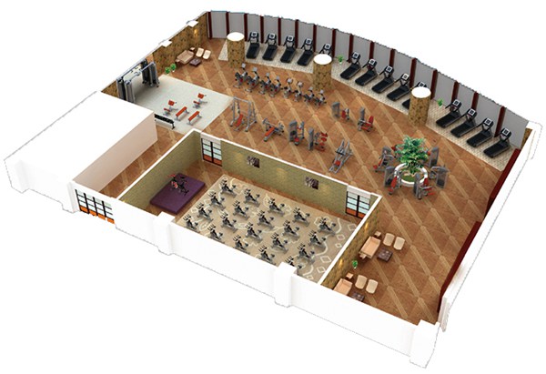 500平方健身房配置方案-广西suncitygroup太阳集团体育健身器材有限公司