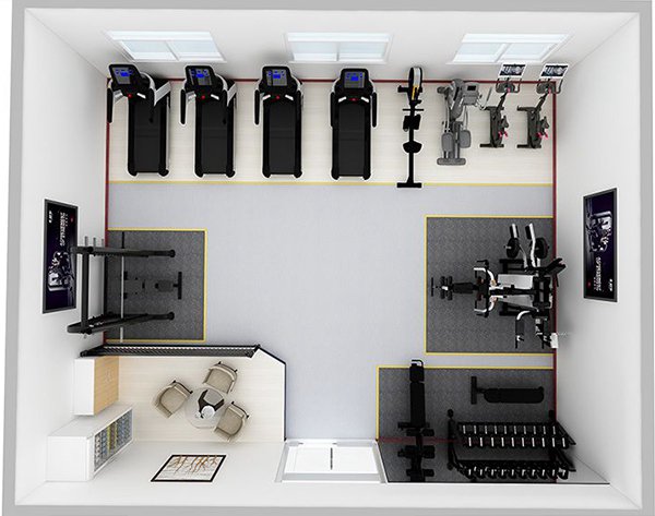 80平方健身房配置方案-广西suncitygroup太阳集团体育健身器材有限公司
